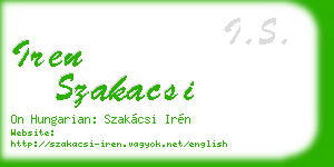 iren szakacsi business card
