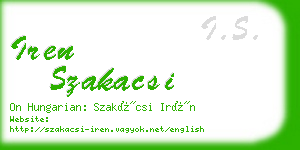 iren szakacsi business card